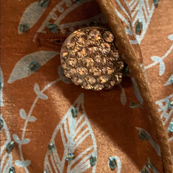 VICTOR COSTA jacket brn/blue.. SZ 12••poly - Picture 2 of 6